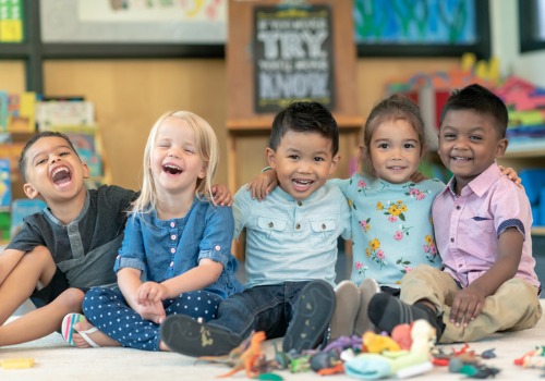 A group of happy and smiling kids in Nursery School in Peoria IL