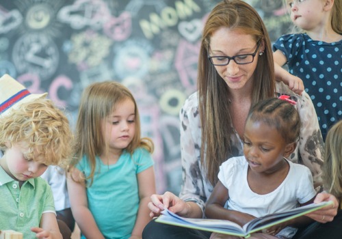 A teacher reads with kids at PALS, which is the Best Daycare in Peoria County IL